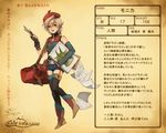  bag belt carrying curly_hair dragon elbow_gloves female fingerless_gloves gloves gradient gradient_background hat looking_at_viewer open_mouth paintbrush painting paper pencil pixiv pixiv_dragoon red_eyes sanesu short_hair smile solo translation_request 