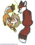  brown_eyes brown_hair canine cute female feral fox glow hair holly_massey kitsune_(character) long_hair male tail tongue 