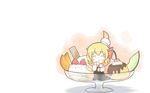  blonde_hair blush cherry chibi food rumia short_hair south114 strawberry touhou 