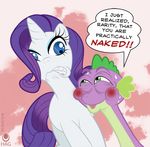  blush creepy disgusted dragon english_text equine eyeshadow female feral friendship_is_magic green_eyes hair horn horns horse humor makeup male mammal my_little_pony pony purple_hair rape_face rarity_(mlp) scalie spike_(mlp) sweat text the_truth unicorn unknown_artist 