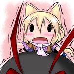  animal_ears blonde_hair cat_ears cat_tail chibi extra_ears hat hoshizuki_(seigetsu) kemonomimi_mode mizuhashi_parsee nagae_iku open_mouth puru-see scarf solo tail touhou trembling 