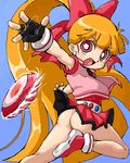  akazutsumi_momoko ass fingerless_gloves gloves hyper_blossom isu looking_back lowres no_panties open_mouth pixel_art powerpuff_girls_z red_eyes solo when_you_see_it 