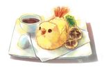  era_(traveling_bird) food look-alike no_humans original pun soy_sauce tempura 