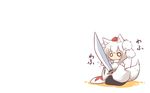  animal_ears chibi hat inubashiri_momiji sword tail touhou viva!! weapon 