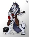  2007 canine guitar maglot male mammal music plain_background solo speaker white_background wolf 