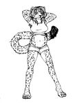  feline female inks leopard looking_at_viewer pregnant presenting raised_arm shea sketch solo 