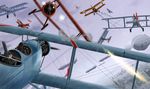  aerial_battle aircraft airplane battle biplane city commentary_request gun gyan_(akenosuisei) lewis_gun machine_gun military multiple_boys original sky weapon world_war_i 