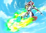  bad_pixiv_id cloud d.summer day eureka_seven eureka_seven_(series) highres mecha nirvash nirvash_typezero no_humans sky solo 