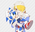  androgynous blonde_hair blue_eyes braid carrying furry gloves green_eyes red_eyes reverse_trap sheik sonic sonic_the_hedgehog super_smash_bros. surcoat the_legend_of_zelda the_legend_of_zelda:_ocarina_of_time turban 