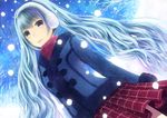  aqua_eyes aqua_hair hatsune_miku long_hair sakimori snow twintails vocaloid winter 