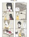  4koma asou_misaki bad_id bad_pixiv_id black_hair blush boots brown_eyes brown_hair camera comic dress fatal_frame fatal_frame_4 haibara_ayako long_hair minazuki_ruka multiple_girls nurse pantyhose radio short_hair vader_(n.r.t.a.) yellow_eyes 