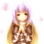  amanojaku bad_id bad_pixiv_id blonde_hair gradient_hair hands_clasped highres hijiri_byakuren long_hair multicolored_hair own_hands_together purple_hair smile solo touhou two-tone_hair yellow_eyes 