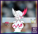  anthro being_watched blush breasts breath duo eyes_closed female nintendo nipples nude peeping pok&#233;mon pok&#233;morph pok&eacute;mon rdk reddragonkan solo solo_focus video_games zangoose 