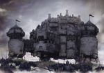  army castle epic flag fortress ishinarimaru_shouten knight lightning pixiv_fantasia 