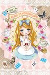 alice_in_wonderland blue_card bow bug bunny butterfly card cookie floating_card food hair_bow insect playing_card solo tea tottsuan 
