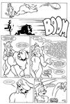  bomb canine cat collar comic couple dialog dog feline female male mammal monochrome text toony wom-bat 