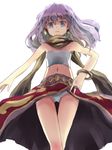  armband blue_eyes earrings flat_chest jewelry maromi_(am97) mashiro_blan_de_windbloom midriff my-otome navel panties purple_hair revision ring shawl solo strapless tubetop underwear upskirt white_panties wind wind_lift 