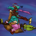 aerynoustinne broomstick female flying knight magic mouse raccoon_dog rodent steampunk witch yeek 