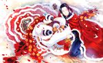  axis_powers_hetalia china_(hetalia) hakoiri_nekohime highres lion male_focus sitting solo wallpaper 