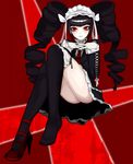  bad_id bad_pixiv_id black_hair black_legwear bonnet celestia_ludenberck danganronpa danganronpa_1 drill_hair gothic_lolita hands_clasped kakaaru lolita_fashion nail_polish own_hands_together pale_skin red_eyes shoes single_shoe skirt solo thighhighs twin_drills twintails 