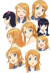  aqua_eyes bare_shoulders black_hair dress expressions fang gokou_ruri gothic_lolita kousaka_kirino lolita_fashion long_hair multiple_girls orange_hair ore_no_imouto_ga_konna_ni_kawaii_wake_ga_nai red_eyes school_uniform serafuku shisei_ichishiki 