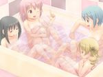  akemi_homura black_hair blonde_hair blue_hair drill_hair hidamari_sketch kaname_madoka long_hair mahou_shoujo_madoka_magica miki_sayaka multiple_girls nude parody pink_hair suenaga_(progressive) tomoe_mami 