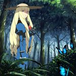  blonde_hair blue_eyes bug butterfly dianna_soreil drill_hair forest gasora gundam hat insect long_hair nature silk solo spider_web turn_a_gundam 