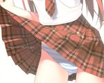  5_nenme_no_houkago kantoku kurumi_(kantoku) panties skirt skirt_lift striped_panties tie underwear 