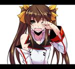  1girl brown_hair crying crying_with_eyes_open detached_sleeves dirty huang_lingyin infinite_stratos kekocha letterboxed long_hair lowres sobbing solo tears twintails uniform 