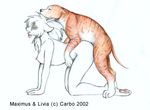  2002 animal anthro_bestiality breasts carbo doggy_position eyes_closed female feral from_behind hump interspecies male mount nude sex straight 