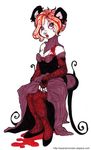  &hearts; blood chair chucky_ramirez dress emo female guro holly_massey makeup sitting solo 