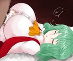  breasts cum cum_in_clothes green_hair han_(jackpot) hetero kazami_yuuka large_breasts lying on_back open_clothes open_shirt paizuri paizuri_under_clothes penis shirt short_hair sleep_molestation sleeping solo_focus touhou 