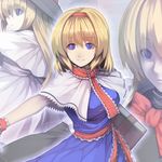  alice_margatroid blonde_hair blue_eyes book capelet hairband md5_mismatch short_hair solo touhou tro 