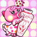  animal_crossing black_eyes bow doubutsu_no_mori heart hearts lowres marina marina_(animal_crossing) nintendo octopus vase 