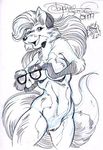  canine daphne_lage disguise female fox funny glasses grin nude solo what 