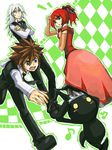  brown_hair crown dress heartless kairi kingdom_hearts red_hair riku sora sora_(kingdom_hearts) spiked_hair spiky_hair white_hair 