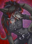  belt black canine collar demon female glasses horns hybrid lizardbeth piercing solo spikes wide_hips zeeke 