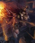  action armor canine conceptart explosion jumping knife male ruan_jia weapon wolf worgen 