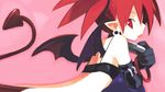  ass bat_wings bottomless bracelet choker demon_tail disgaea earrings etna gloves harada_takehito jewelry phantom_kingdom prinny red_eyes red_hair sexually_suggestive tail third-party_edit tongue twintails wallpaper widescreen wings 