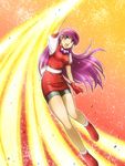  asamiya_athena attack bike_shorts fujii_satoshi gloves hair_ornament pink_eyes pink_hair solo star star_hair_ornament the_king_of_fighters the_king_of_fighters_'98 uppercut 