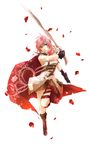  artist_request belt boots cape final_fantasy final_fantasy_xiii gunblade legs lightning_farron long_hair multiple_belts pink_hair skirt solo sword thighs weapon 