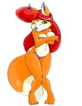  bikini breasts canine collar fanservice_fox female fox shy skimpy solo superhero topless wide_hips winstar 