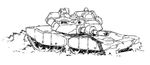  lowres military military_vehicle monochrome nezumi nezunezu sketch tank vehicle 