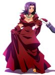  bad_id bad_pixiv_id breasts cleavage dress evening_gown facial_mark gloves gown jewelry long_dress medium_breasts moonbay necklace red_dress shoes simple_background skirt_hold solo taki_(nakochan) zoids zoids_chaotic_century 