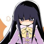  :t black_hair bow bowtie houraisan_kaguya long_hair pout purple_eyes raigou solo touhou upper_body 