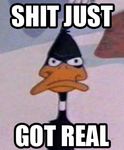  angry daffy_duck duck looking_at_viewer tagme text 
