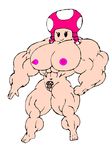  abs big_breasts muscle muscles muscular muscular_female navel nipples pubic_hair smile super_mario_bros. toadette twintails 