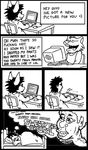  anthro arousal bed black_and_white canine comic computer disgusted dream english_text feedback funny human monochrome nightmare sweat sweaty_from_arousal the_truth tirrel 