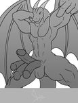  balls bgn dragon erection grin horns kraken kraken_dwaggin krakendwaggin looking_at_viewer male multi_cock muscles nude penis presenting reptile scalie solo spread_legs spreading standing tail the_finger wings 