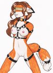  bdsm blindfold bondage breasts canine collar female forya fox harness liselle nude pussy solo 